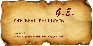 Göbbel Emilián névjegykártya